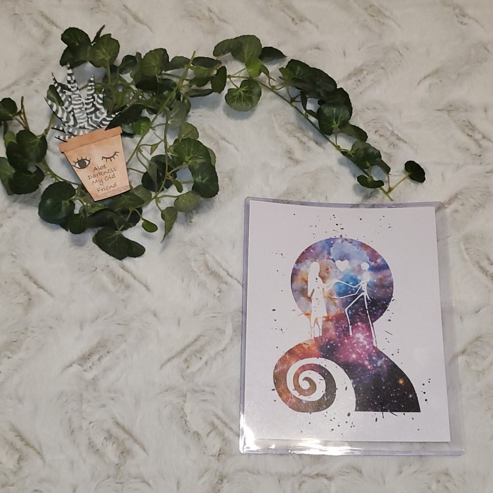 Jack and Sally watercolor print